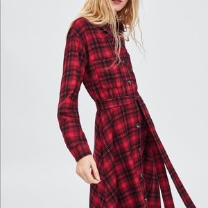 Zara Checked Midi Dress - Size S